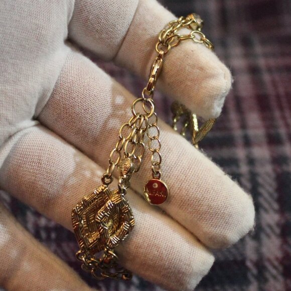 Alfani Gold Tone Diamond Link Rhinestone Bracelet - Picture 5 of 9